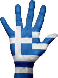 Greek Flag Hand