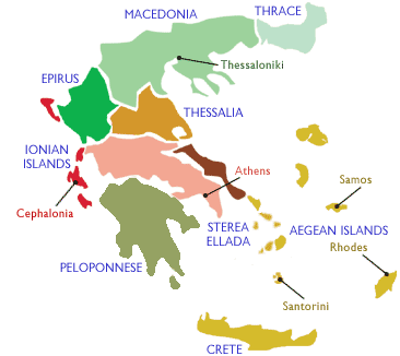 Wine Production Map of Greek Wines | Wine Regions Greece