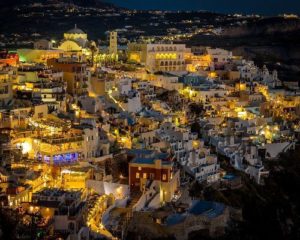 Santorini by night