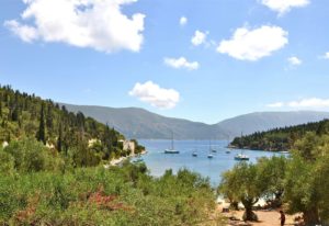 The sea channel between Kefalonia Island and Ithaca Island