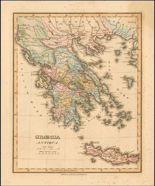 1823 map of Ancient Greece